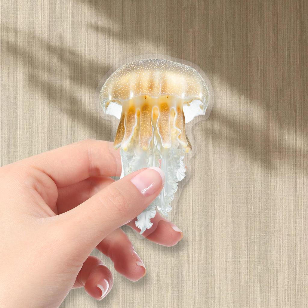 50 Transparent Jellyfish Cartoon Fun Stickers: Creative, Waterproof for Guitar, Fridge, Desktop, and Water Cup (50 Sheets)