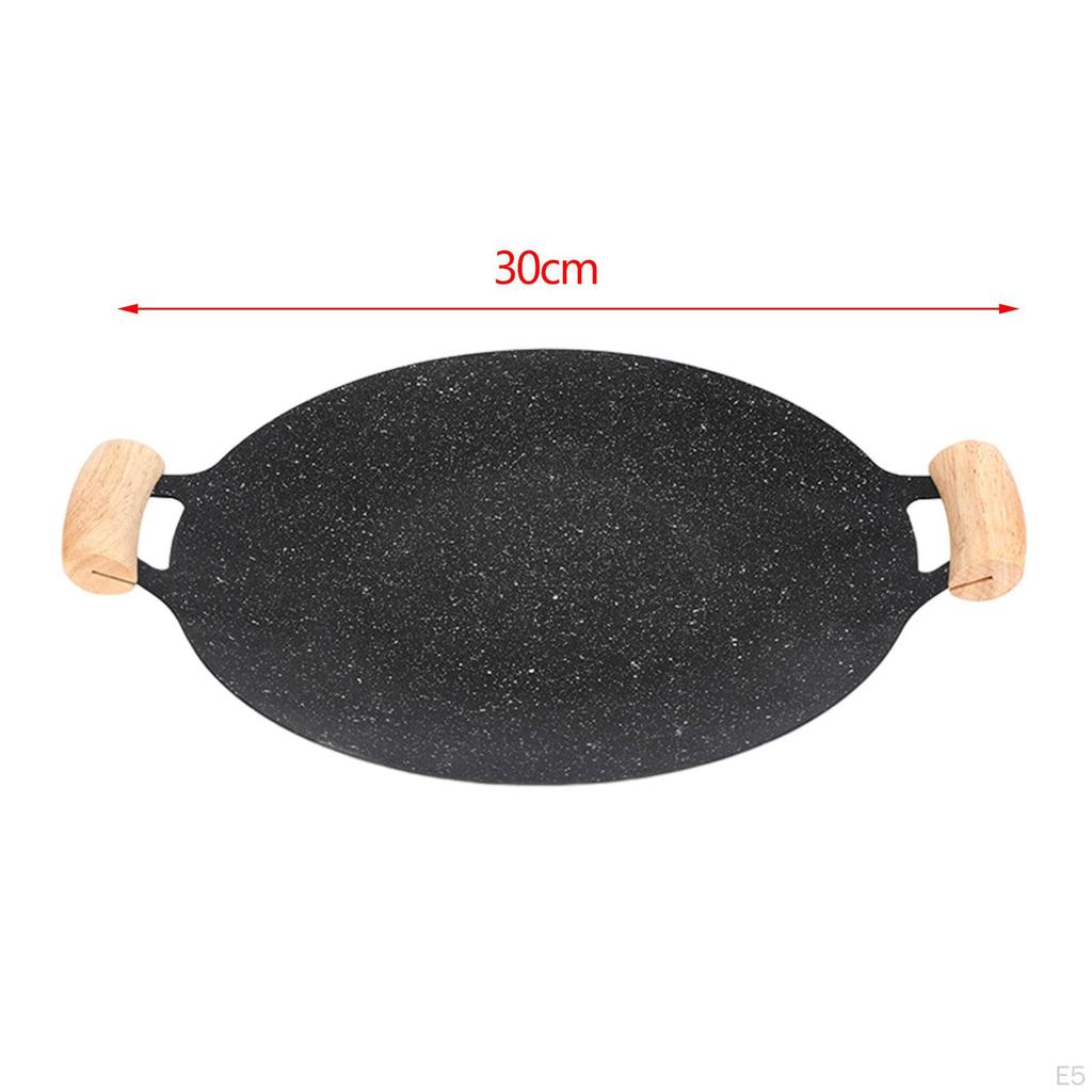 Cooking Pans Barbecue Plate Durable Binaural Design Frying Griddle Pan Grilling for Kitchen