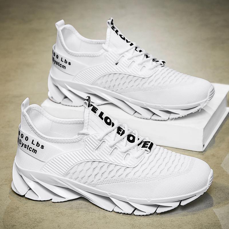 Pantofi de Primăvară/Toamnă pentru Bărbați Mărimi Mari cu Talpă Lamelară Pantofi de Fitness Flyweave pentru Jogging Adidași pentru Bărbați
