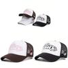 Classic American Vintage Embroidered Mesh Hat With Sun Protection For Men Women