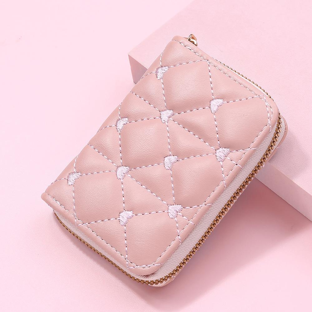 Women Wallet Women Small Card Case Ladies Sewing Love Large Capacity Coin Purse Organ Mini Card Holder Carteras Para Mujer
