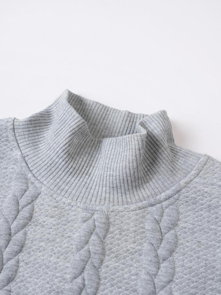 Suéter Masculino Europeu de Lã com Gola Alta - Tricô Jacquard Liso para Moda Outono/Inverno