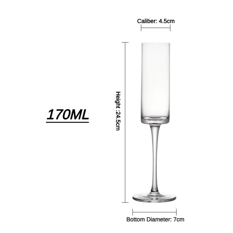 

220 ML Crystal Champagne Flute Goblet Wine Glass Moet Glasses Cup for Bar Household Wedding Party Sparkling Wine Cocktail Glass