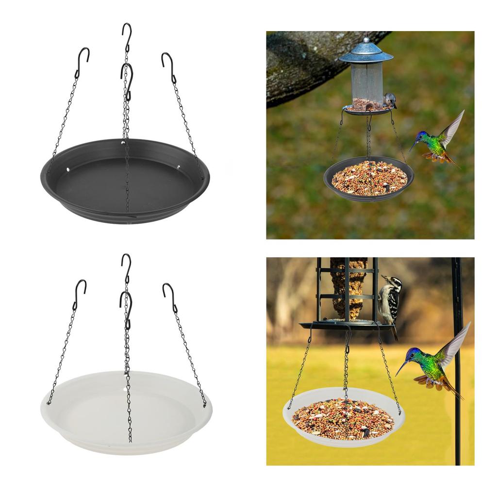 Hanging Bird Feeder Tray Large Capacity Platform Easy Clean Waterproof Bird Feeding Station for Backyard Garden Outside