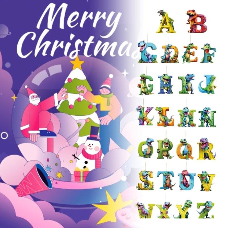 Colorful Acrylic Alphabet Letters Car Hanging Ornament For Christmas Home Decoration