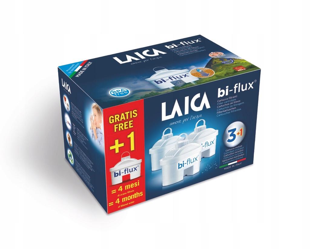 LAICA BI-FLUX Universal filter cartridge for water jug, 4 pieces