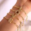Exquisite Cubic Zirconia Balloon Bubble Letter Bracelet Punk Gold Color A-Z Alphabet Link Chain Women Jewelry Waterproof Gifts