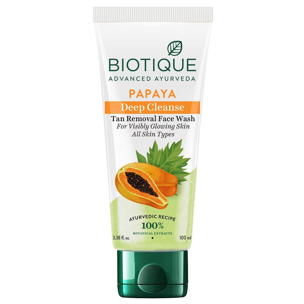 Biotique Papaya Face Wash 100ml  Deep Cleanse & Glow for All Skin Types with Natural Botanicals