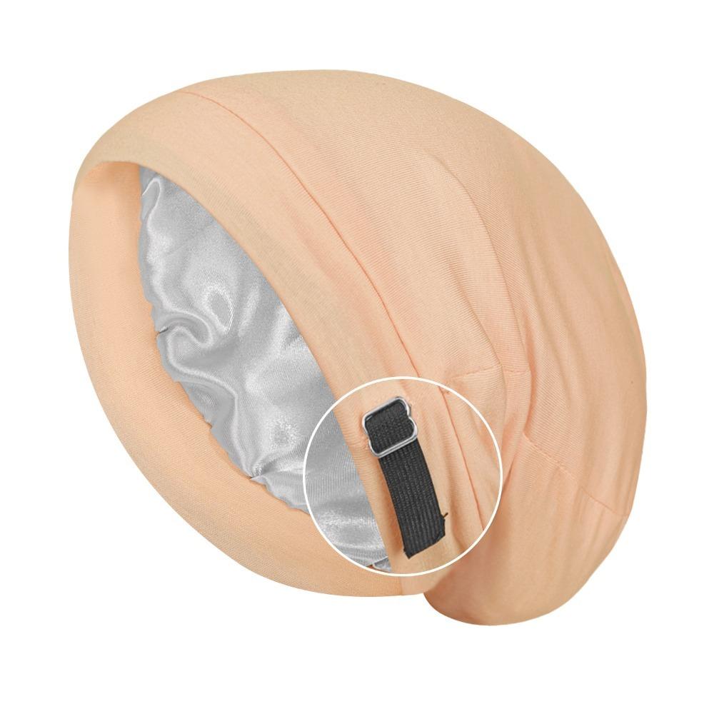 Satin Lining Baggy Hat Solid Color Women's Bonnets Casual Night Sleep Cap