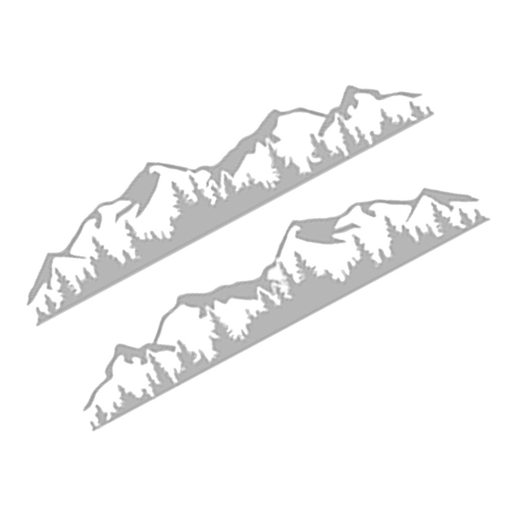 2PCS Car Decal Mountain Tree Forest Pattern Car Side Body Graphic Sticker Universal for Vehicle RVs Yachts Trucks