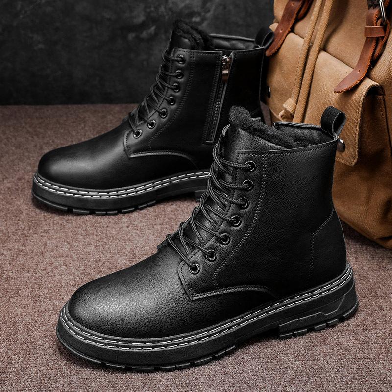 New Martin Boots Winter British-style High-top Boots Thickened and Cotton-resistant Non-slip Platform Biker Shoes