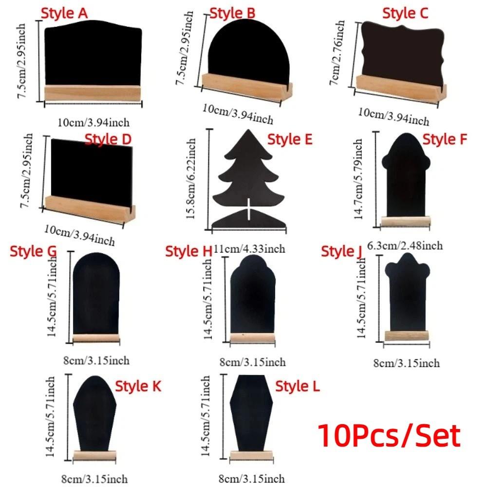 10Pcs/Set DIY Mini Double-Sided Blackboards Reusable Erasable Writing Plate  Coffee House