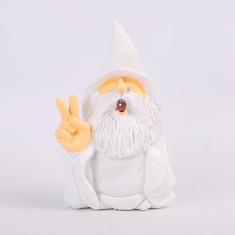 Retro White Beards Gnomes Statues Resin Crafts Waterproof Faceless Gnome Figurine Funny Handmade Bearded Dwarf Garden Sculpture