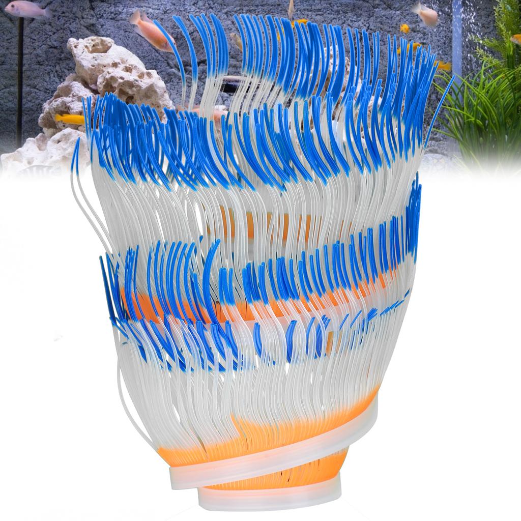 Artificial Anemone Coral Silicone Simulation Water Plant Aquarium Fish Tank Decoration M
