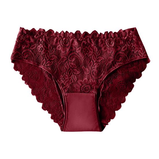 Chiloți din dantelă pentru femei, fără cusături, cu talie medie, lenjerie intimă sexy din dantelă florală, chiloți invizibili