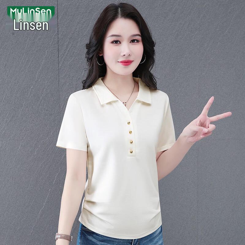 MULINSEN Women's Fashion Polo Collar Short Sleeve T-Shirt