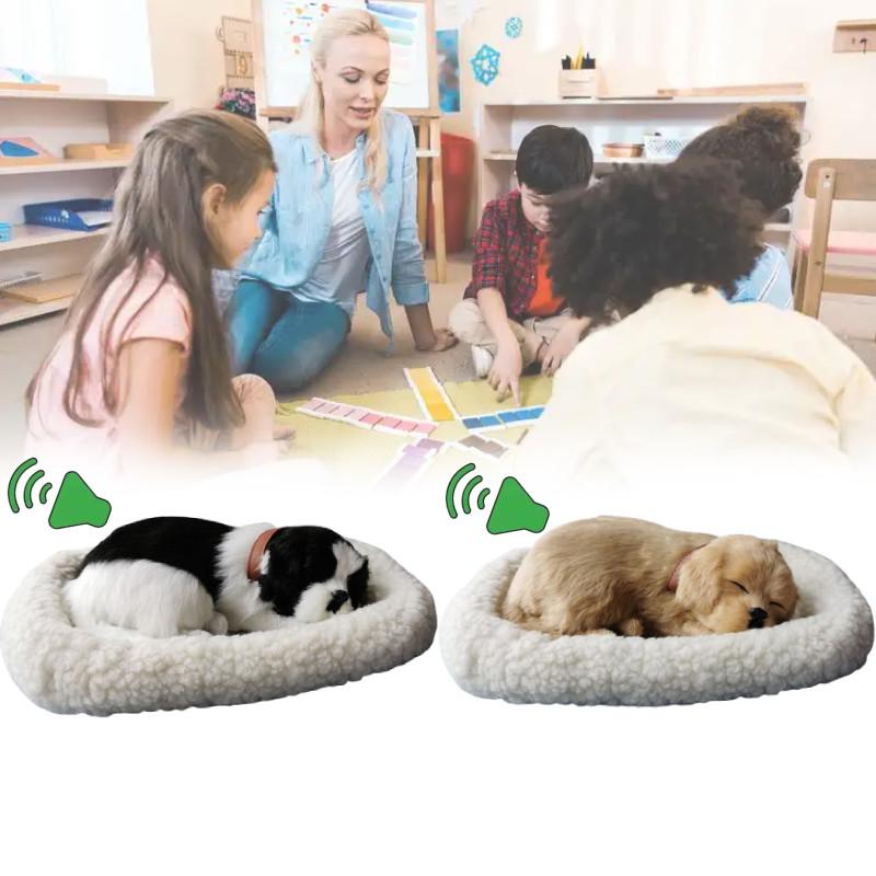 Modello di Cane Peluche con Respirazione Realistica Decorazione per la Casa con Pelliccia Sintetica per Fotografia e Uso Regalo