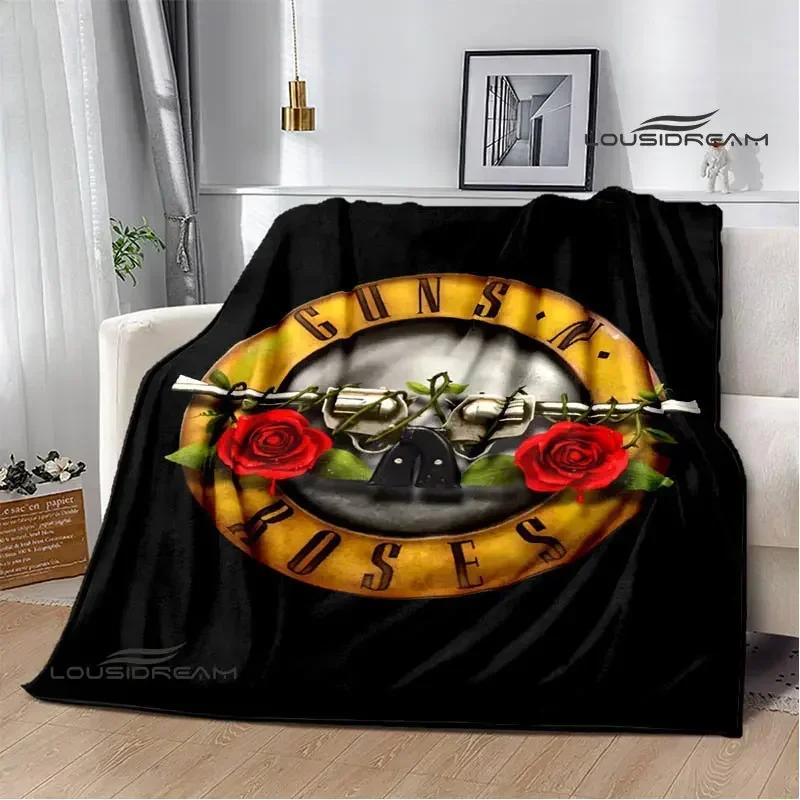 Guns n'roses band retro printed blankets Flannel Warm Blanket Soft Comfort Blanket Home Travel Blankets Bedding birthday gift