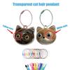 Transparent Cat Hair Collector Keychain Feline Fur Storage Box Creative Pet Hair Holder Hanging Accessory for Cat Owners