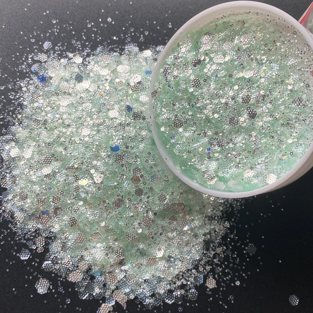 1kg Bag Glitter Chunky Iridescent Holographic Glitter Bulk for Snow Globe Cup DIY Gift Craft Glitter
