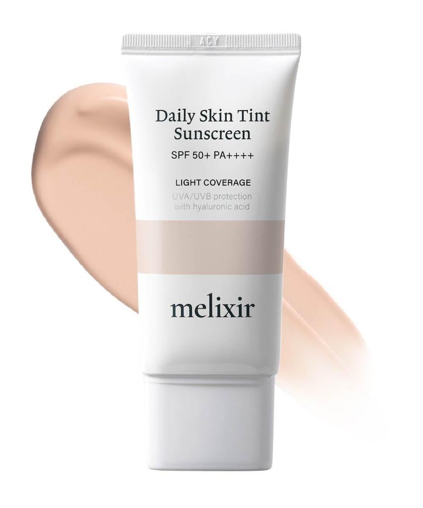 Melixir Melixir Daily Skin Tint Sunscreen SPF 50 Natural Makeup Daily UV Protection for Sensitive Korean Reef 50ml Light (Official Melixir) (2