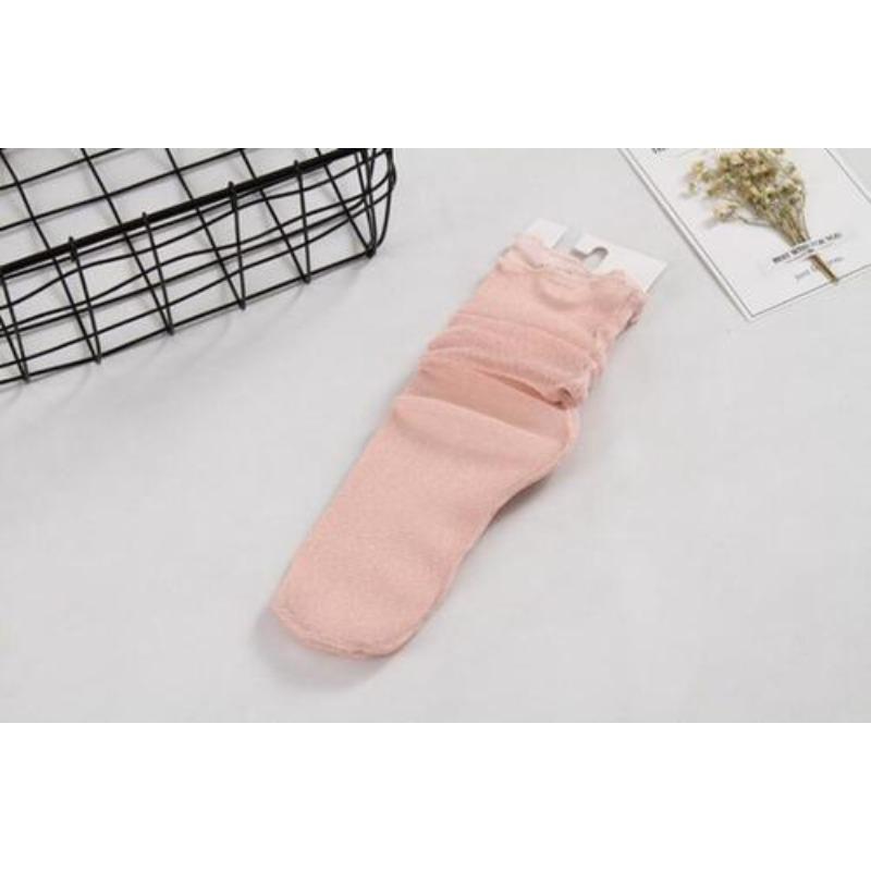 See Through Transparent Women Socks Colorful Star Summer Ultra-thin Nylon Loose Long Socks Women Sweet Girls Mesh Lace Socks Sox