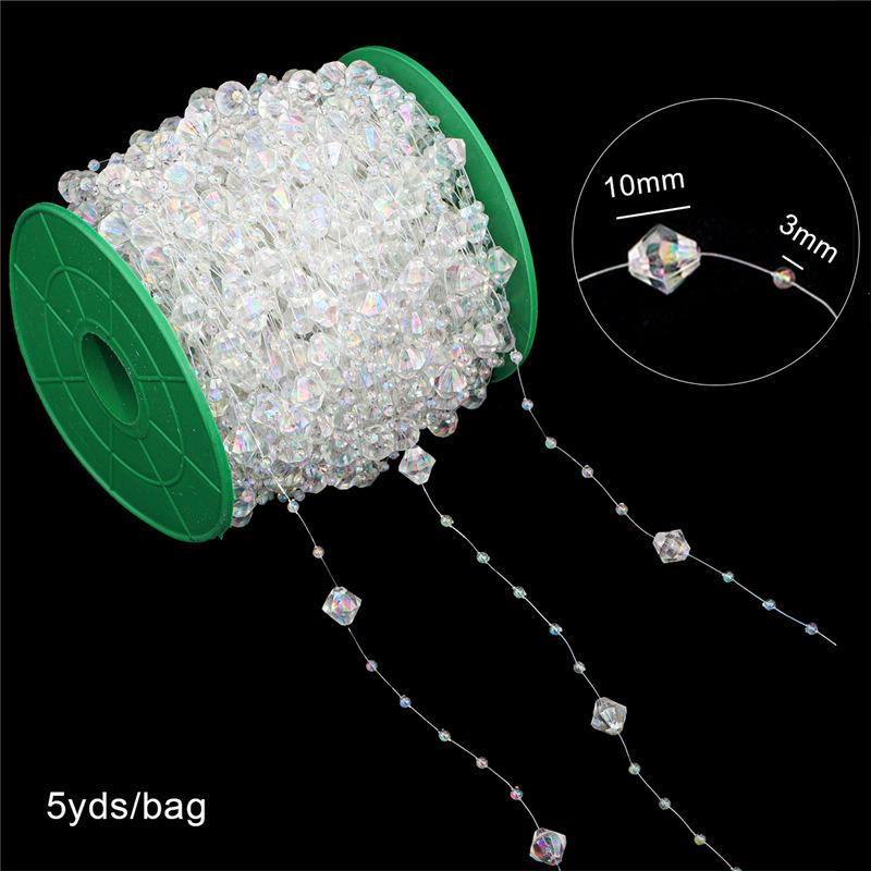 Fishing Line Artificial Pearls Flower Crystal Beads Chain Craft String Sparkling Pearls Strand For Jewelry Making Diy Craft