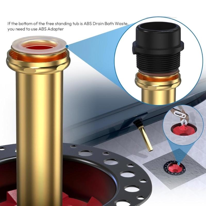 Bathtub Drain Rough Set Easy Installation Drain Systems Bath Drain Set Suitable for Freestanding Bath Installations