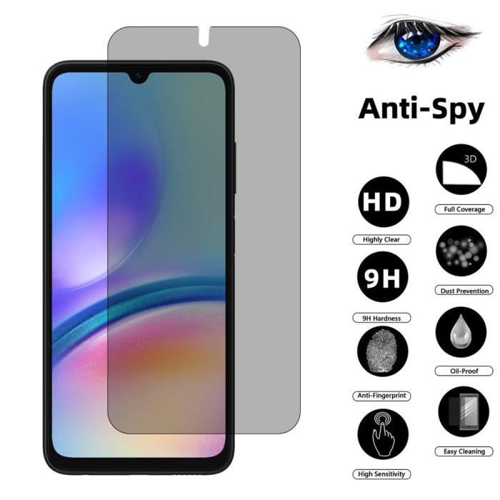Verre Trempé Anti-espion - BOOLING - pour Samsung Galaxy A05s - Lot de 4 - Protection contre les chocs et les rayures