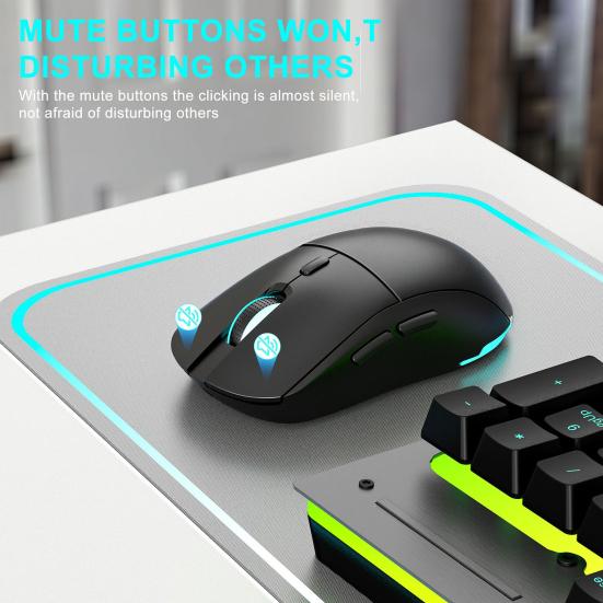 Illuminated Glowing Mouse 7 Color RGB Backlight Silent Button 3200DPI Rechargeable Wireless Gaming Mouse