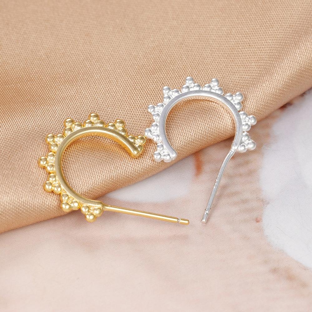 Simple Geometric C Shaped Hoop Earrings For Women Vintage Stainless Steel Gold Silver Color Punk Party Jewelry
