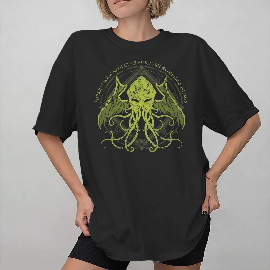 Great Cthulhu Tee Shirt for Unisex Women New Arrival T Shirts 100 Cotton Clothes