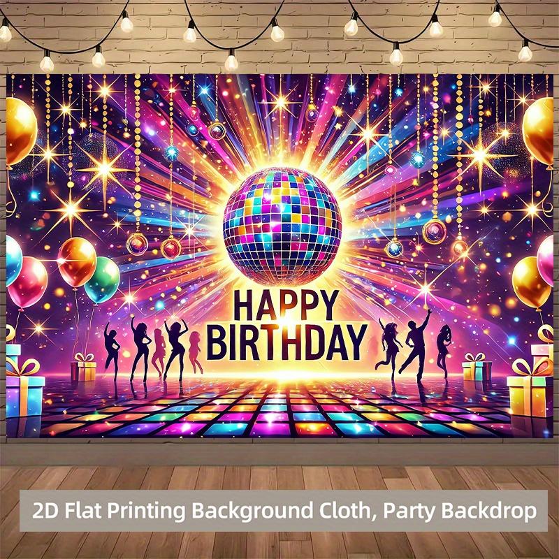 1 piece of 2D background fabric, birthday celebration polyester background fabric for the fun party
