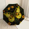 1pc Butterfly Flowers Automatic Folding Umbrella, Heavy Duty 8 Rib Iron Frame,  Suitable for Travel, Daily Use, Birthday, Decor Gift M0104096