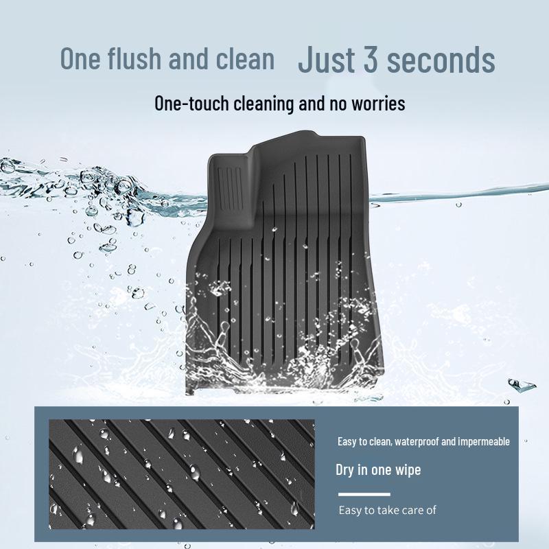 Eco-Friendly TPE Car Floor Mats for 2019-2025 Tesla Model Y, Left/Right Drive.