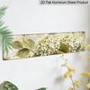 2D Flat, Vintage Hydrangea Metal Wall Art - 3.94 X 15.74inch, UV-Printed Alumium Decorative Sign with Realistic White Flowers and Green Leaves