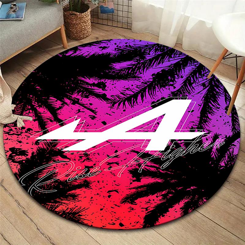 Alpine F1 Round Area Rug,Carpet Rug for Living Room Bedroom Sofa Playroom Decor,Non-slip Floor Mat