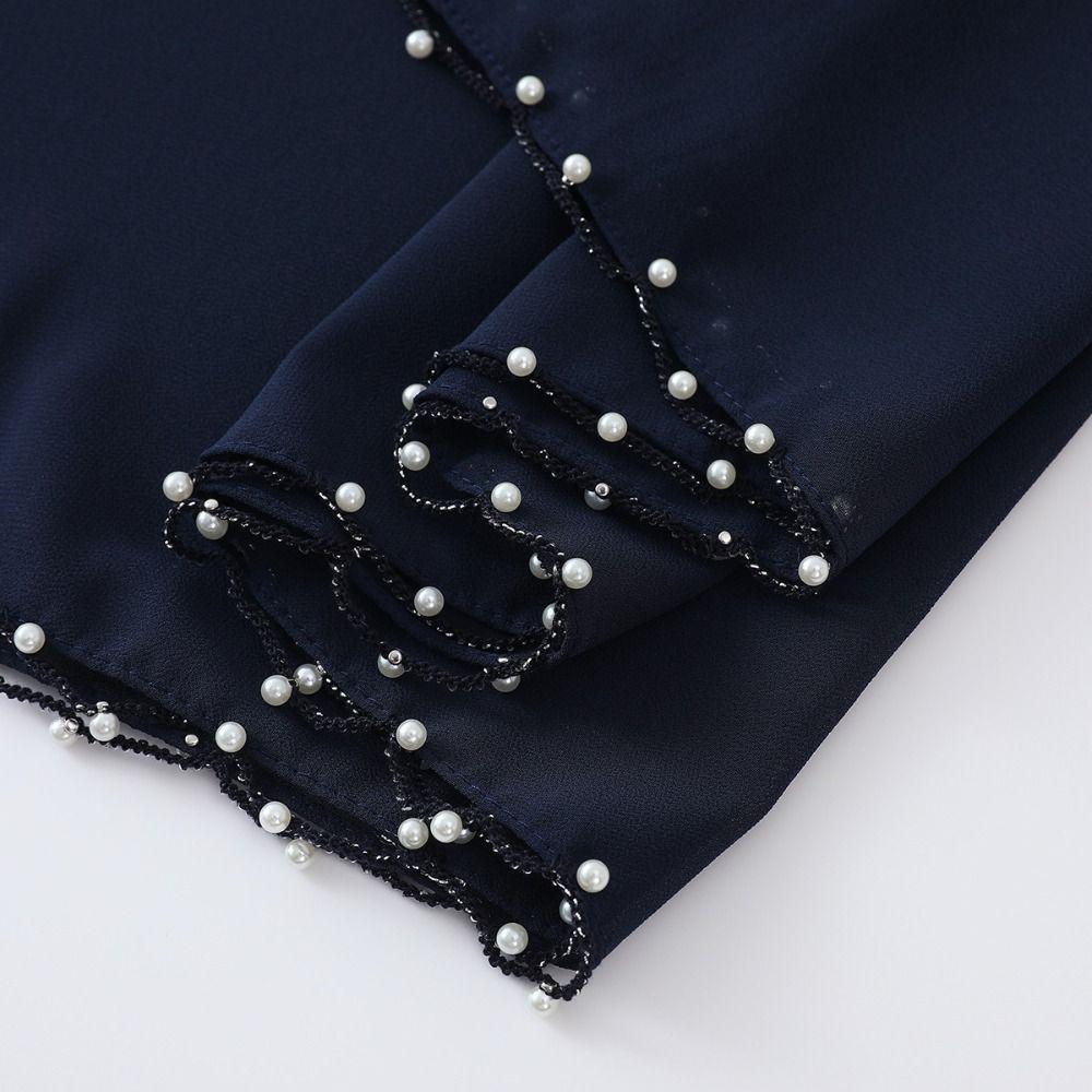 Pearls Islamic Turban Chiffon Malaysia Headscarf Luxury Ethnic Style Scarf  Women