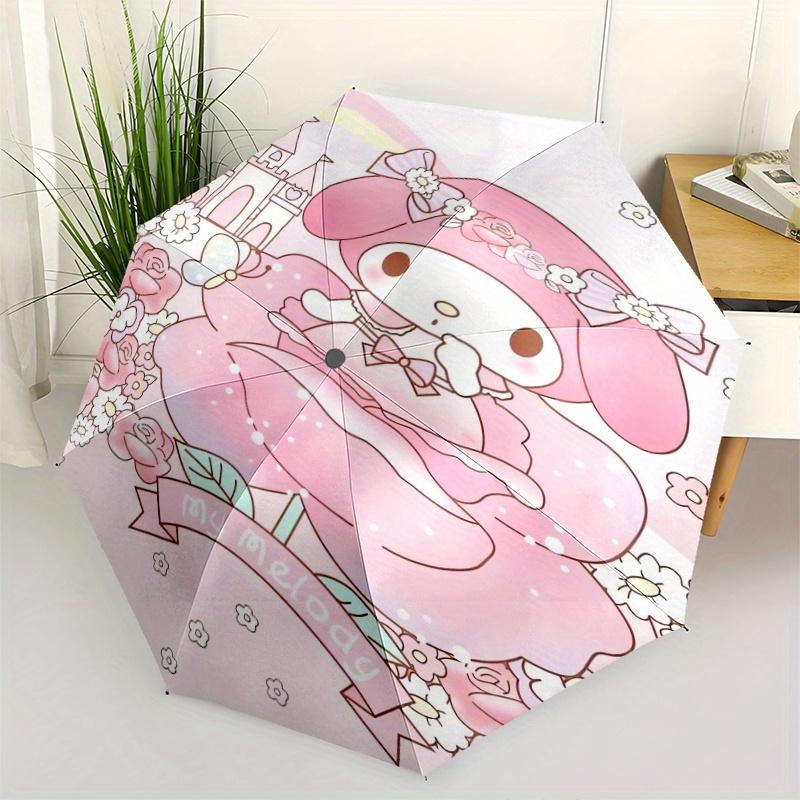 

Rose My Melody Automatic Opening and Closing Cartoon Umbrella - Small Umbrella Suitable for Various Occasions, Portable 3-Fold Small Umbrella for Men