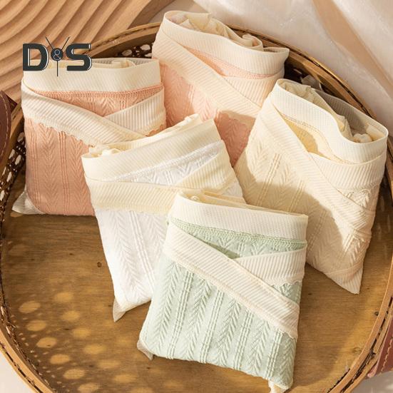 Women Panties Jacquard Mid Waist Seamless Contrast Color Good Breathability Slim Fit Thin Quick Dry Pregnant Postpartum Women Casual Underpants Lady