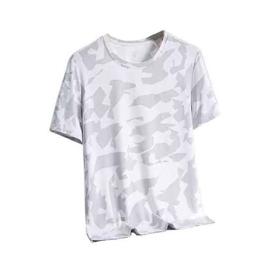 Men Cooling T-shirt Breathable Loose Fit Summer T-Shirt Stylish Quick Drying Athletic Tee Shirt for Gym Beach Street