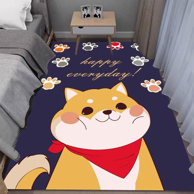 Animal Theme Bedroom Carpet Adorable Puppy Pattern Soft Non Slip Floor Mat for Kids Room Nursery Home Decor Set