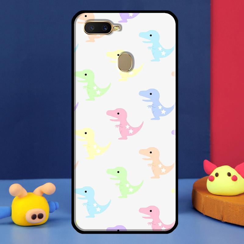 Cute Dinosaur Baby Case For Oppo A98 A78 A58 A15 A16 A17 A5 A9 A91 A52 A72 A76 A96 A74 A94 A54 S A57 A77 Cover