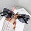 Frameless Sunglasses Gradient Color Cut Edged Sunglasses Cat Eye Fashion Sunscreen Decorative Metal Glasses 90256