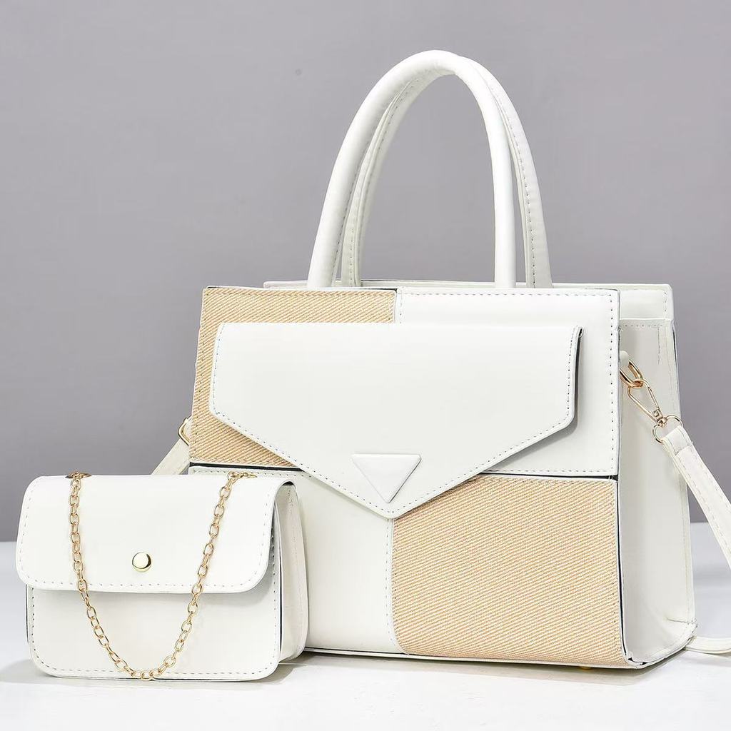 Pu Patching Crossbody Bag With Contrast Color Blocks And Magnetic Closure For Daily Use