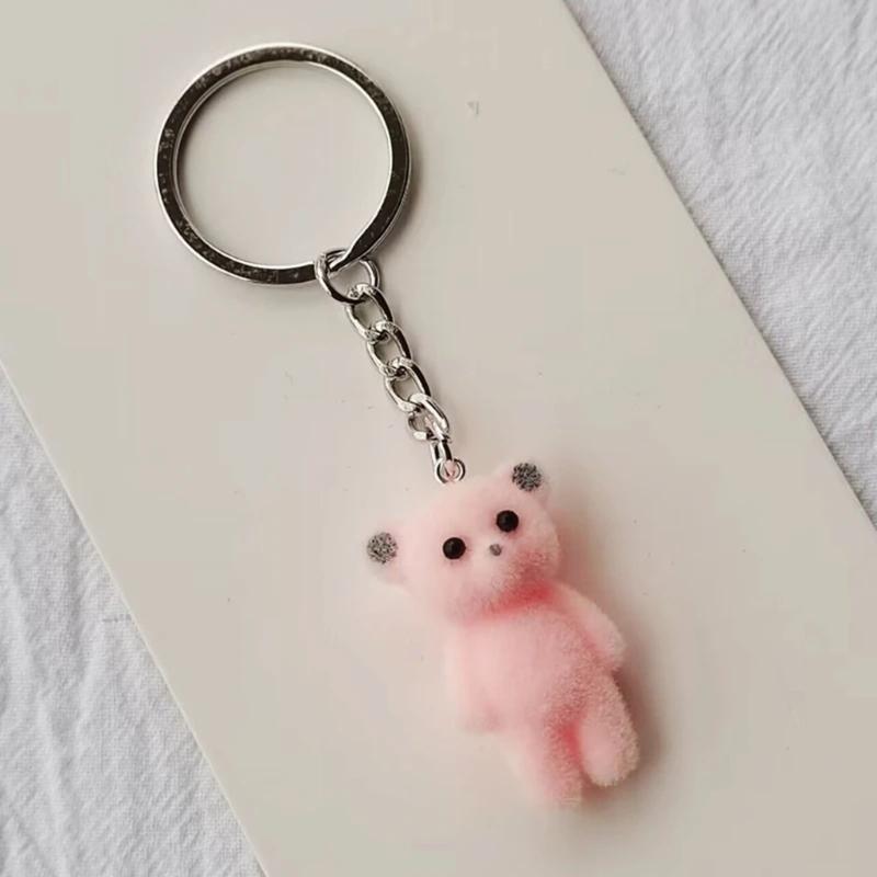 Handmade Kitten Cat Charm Keychains Lovely Ornament Women Car Keyring Backpack Handbag Charm Pendant Keys Holder