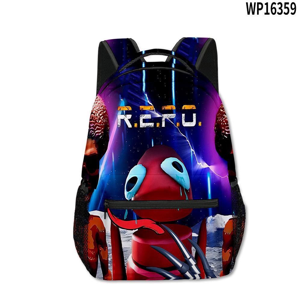 Classic Novelty Cool R.E.P.O Repo Student Bookbag Notebook Backpacks 3D Print Oxford Waterproof Boys/Girls Travel Backpacks