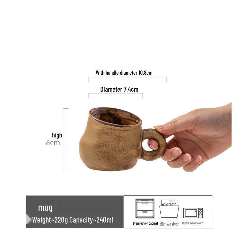 Changqi Irregular Ceramic Coffee Mug with Coaster