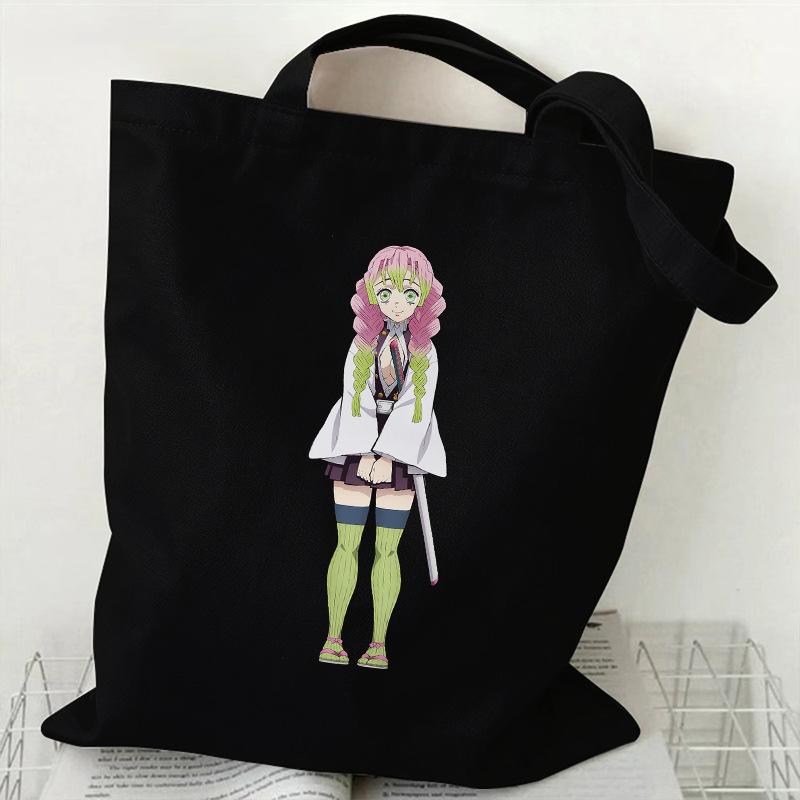 Japan Kanroji Mitsuri Demon Slayer Cartoon Printed Canvas Bag, Student Shoulder Bag/tote Bag for Class 7548