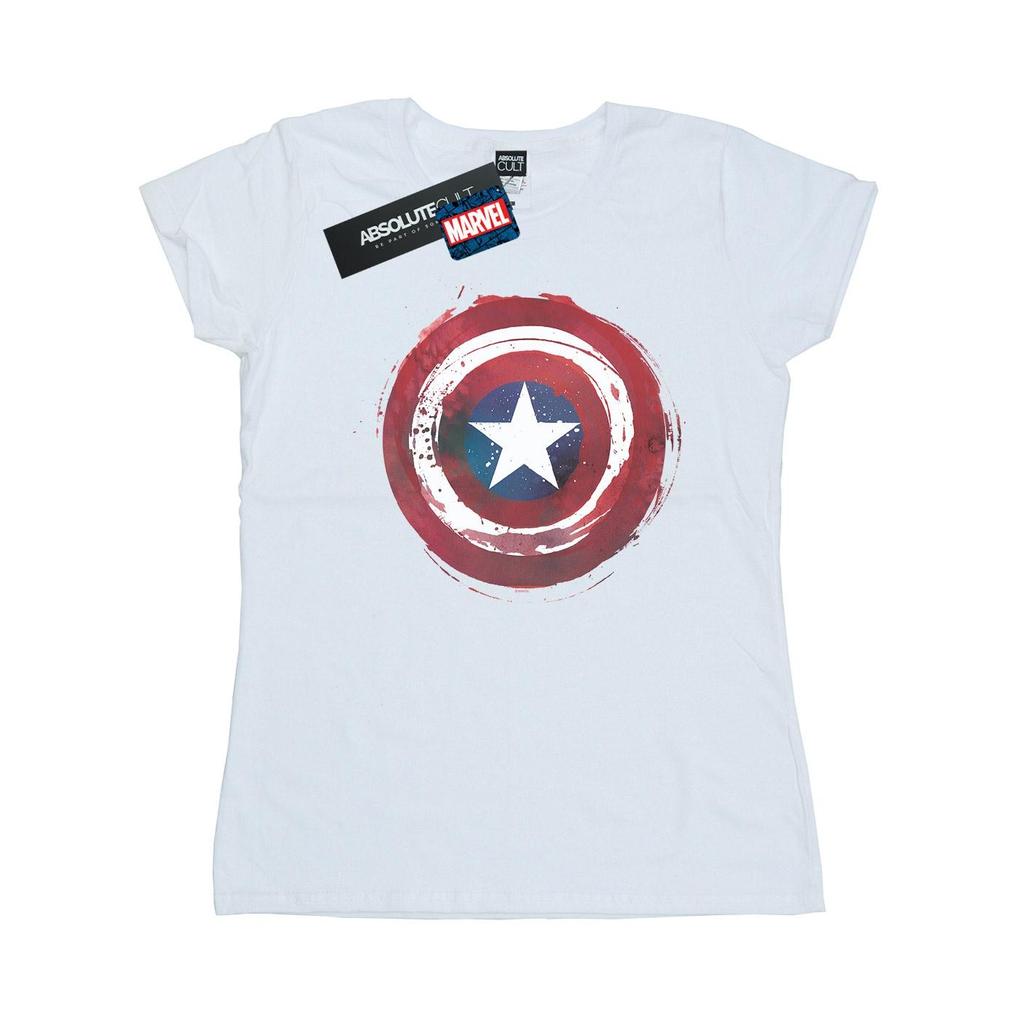 Marvel Womens/Ladies Captain America Splatter Shield Cotton T-Shirt